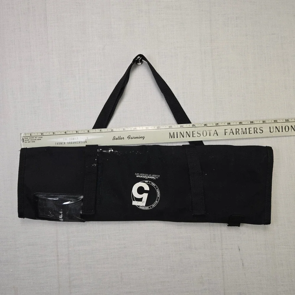 Mercer Chef Knife Roll Bag Culinary Case Paint Stains Blk Shoulder Strap Pockets